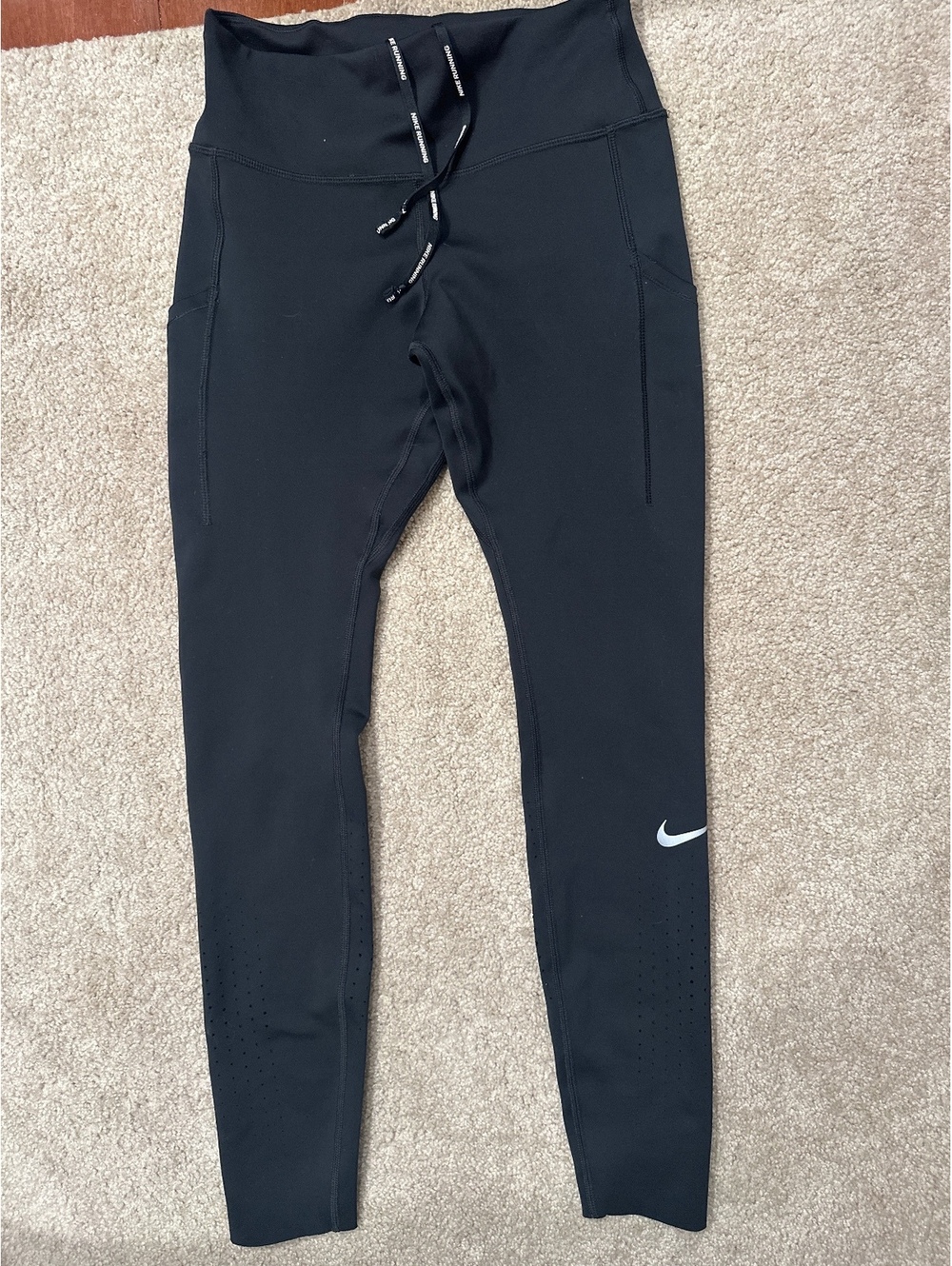 (3)Nike Dri-FIT Black Running Leggings Size Small